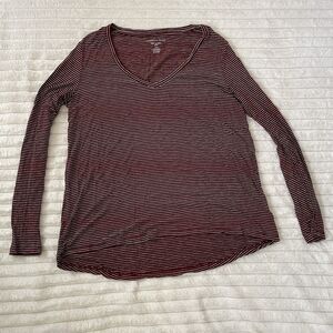 American Eagle Shirt Women Large Burgundy Soft and Sexy Slub Pullover Casual